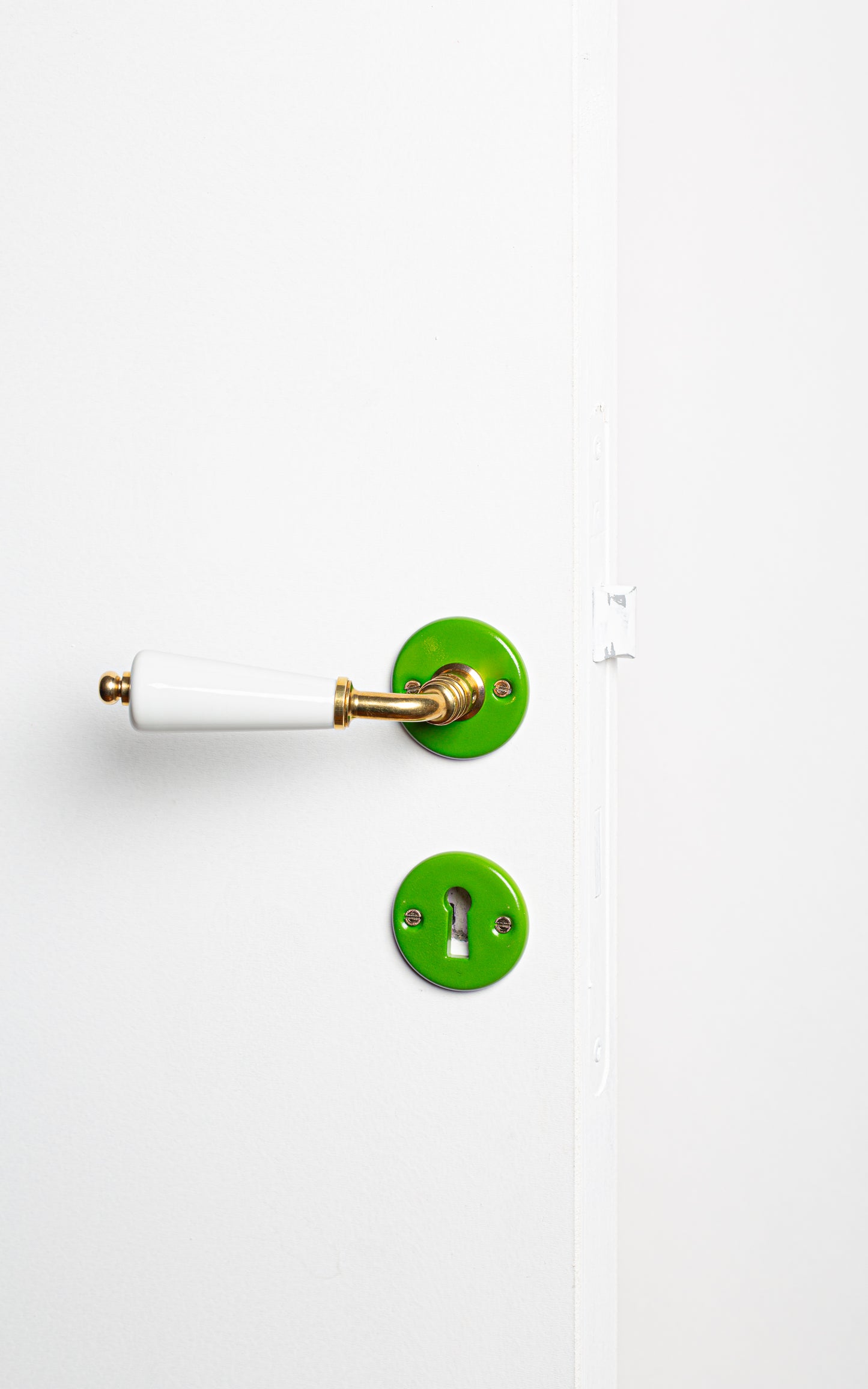 Poignée de porte béquille en porcelaine blanc