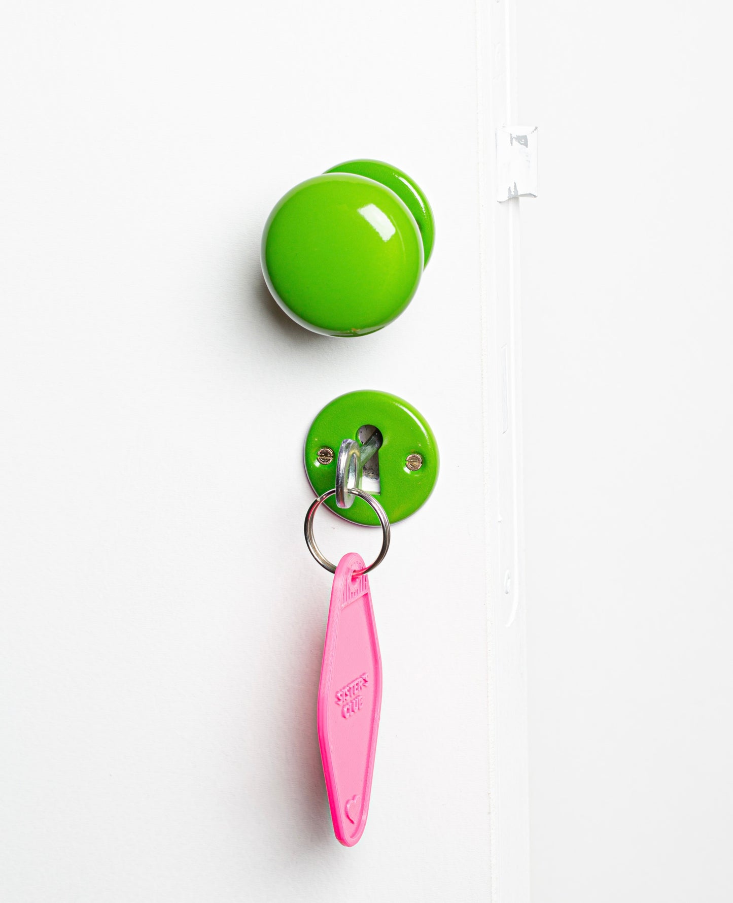 Bouton de porte rond en porcelaine Joy vert