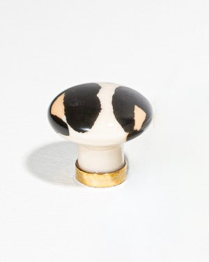 Bouton de meuble en porcelaine léopard - Petite taille
