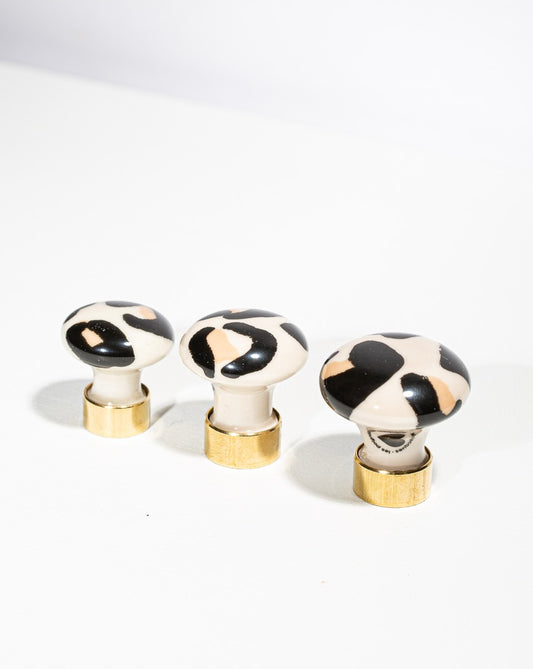 Bouton de meuble en porcelaine léopard - Grandes tailles