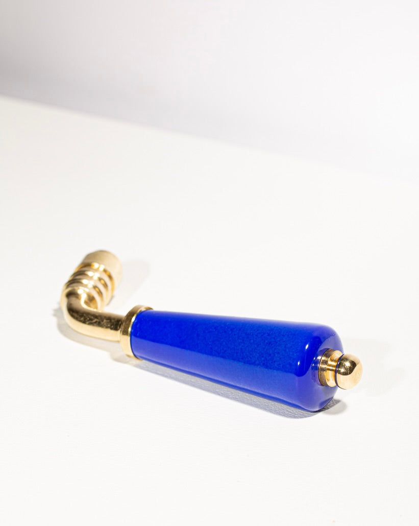 Poignée de porte en porcelaine Bleu Vif