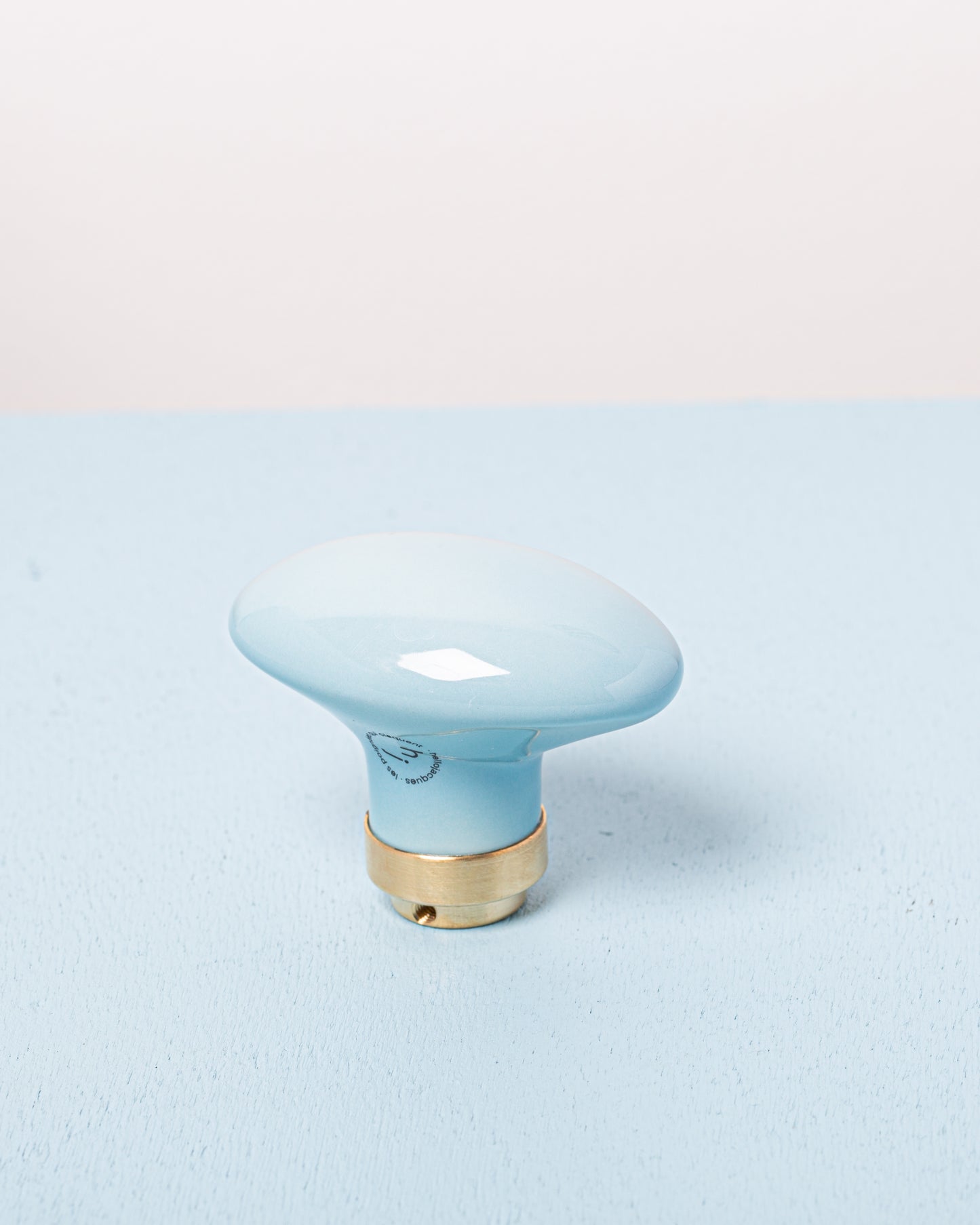Bouton de porte en porcelaine Bleu Spa
