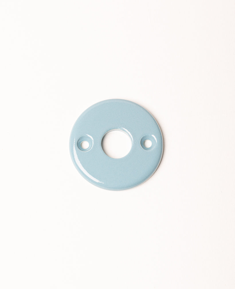 Rosace poignée Déco en porcelaine Bleu Spa