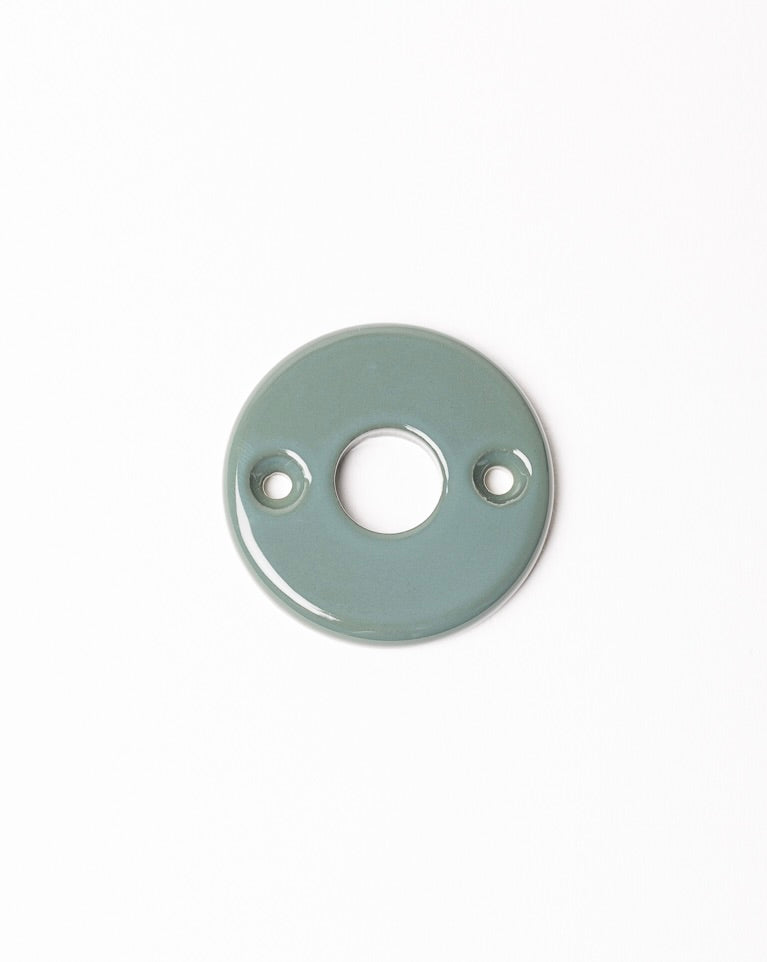 Rosace poignée Déco en porcelaine Vert Kaki