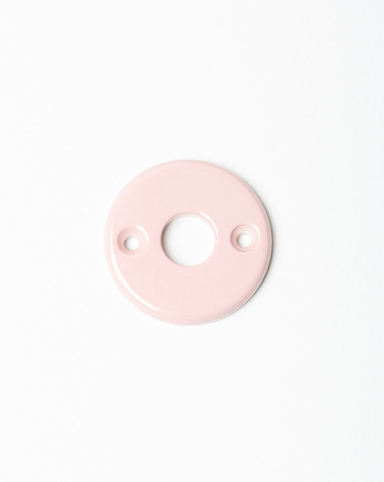 Rosace poignée Déco en porcelaine Vieux Rose