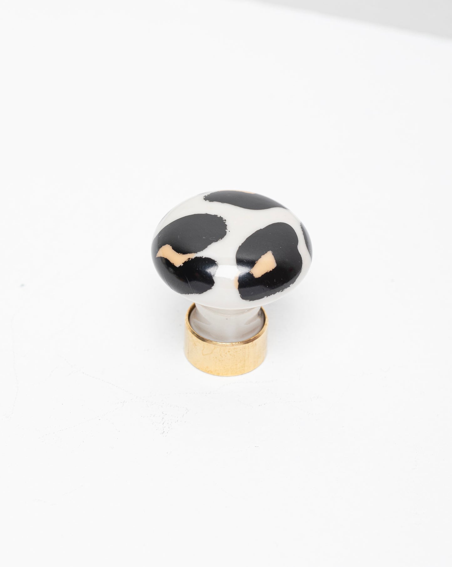 Bouton de meuble en porcelaine léopard