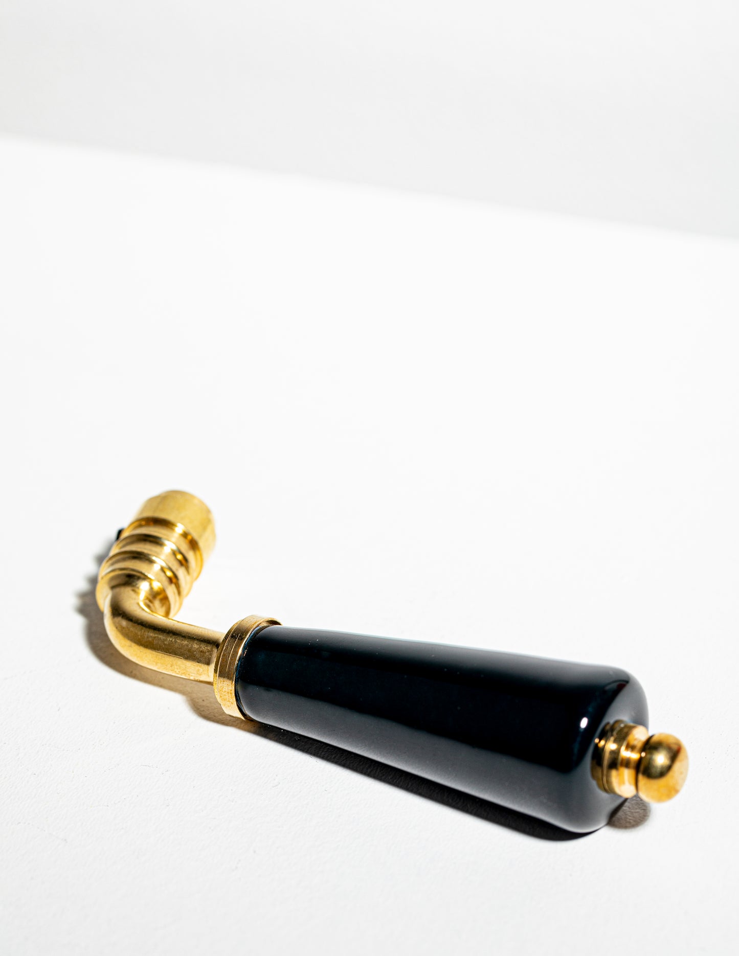 Poignée de porte béquille en porcelaine noir brillant
