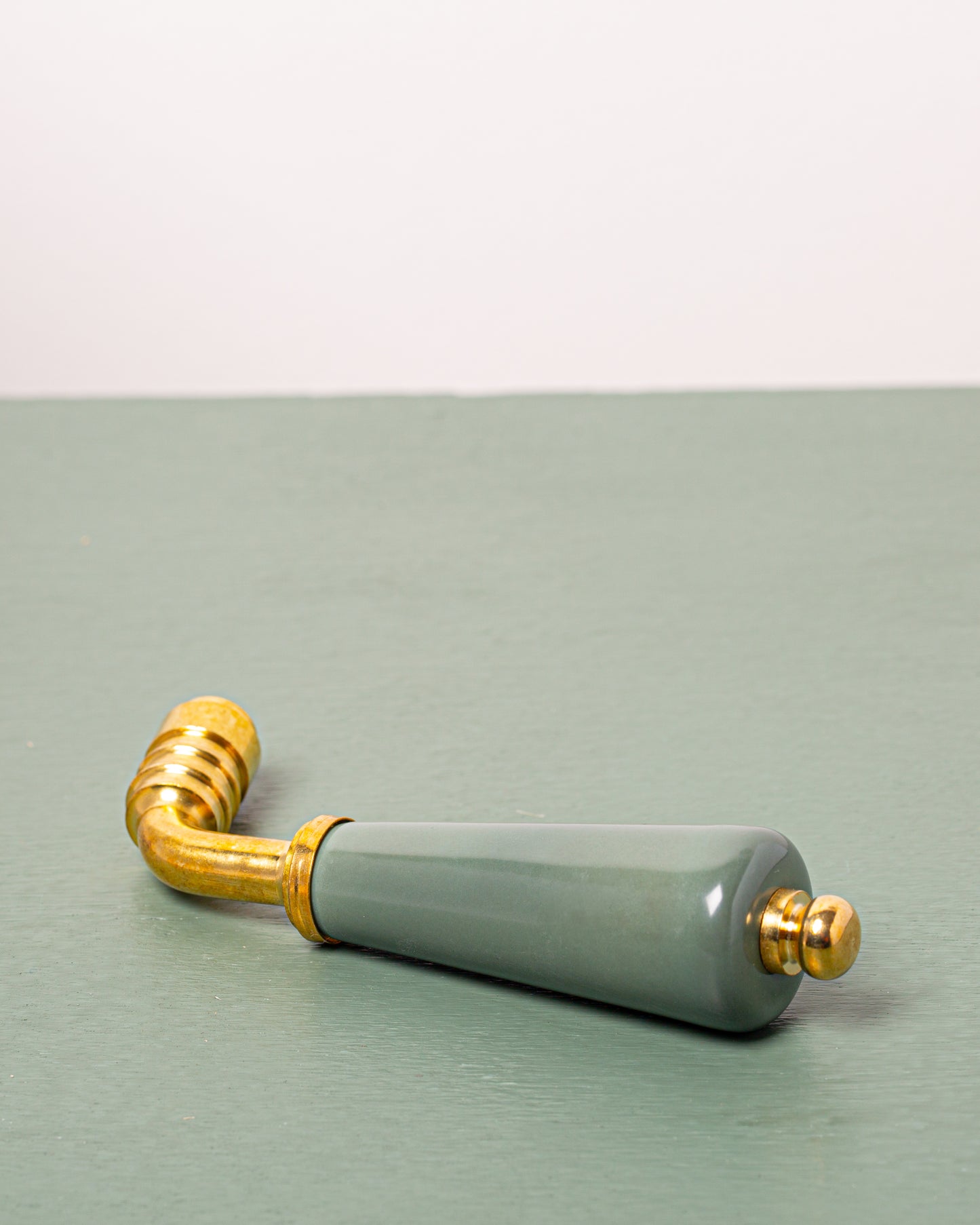 Poignée de porte béquille en porcelaine Vert Kaki