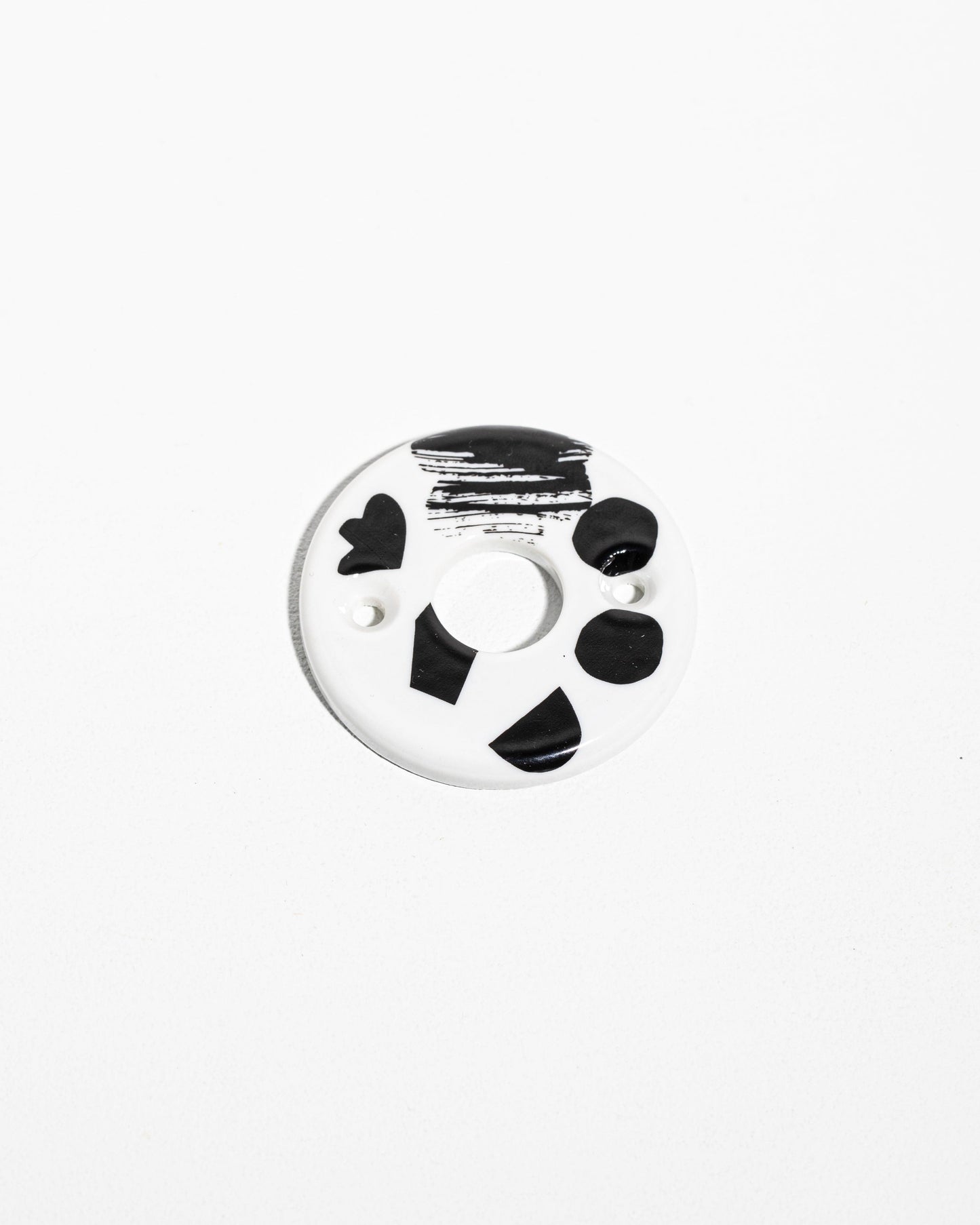 Rosace de poignée en porcelaine Collage Noir