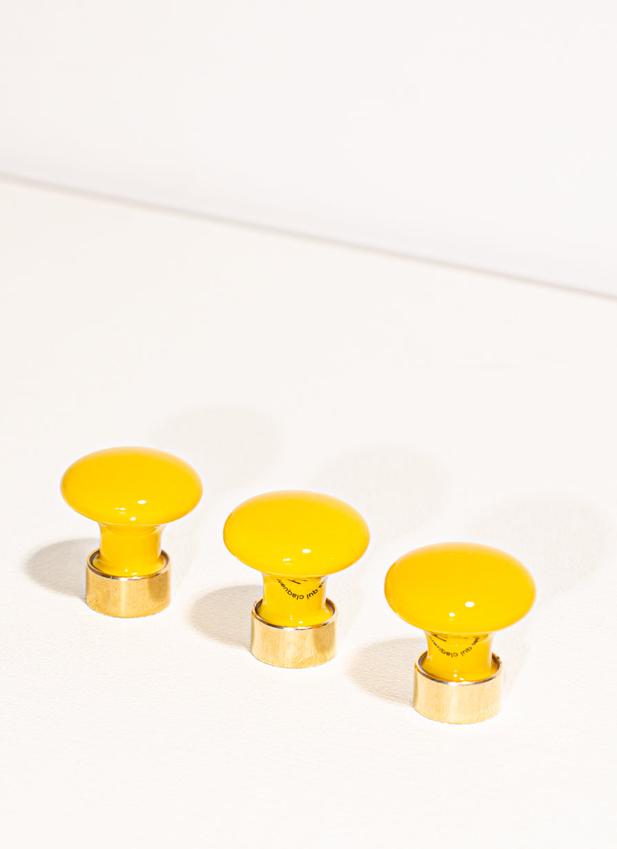 Bouton de meuble en porcelaine Joy Jaune