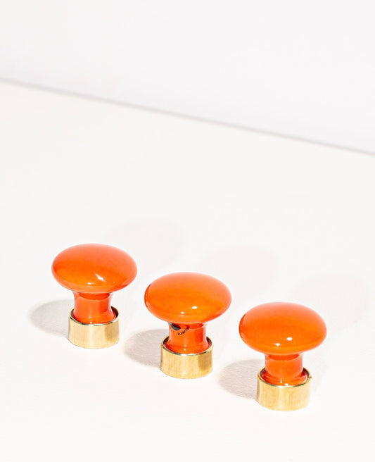 Bouton de meuble en porcelaine Joy orange