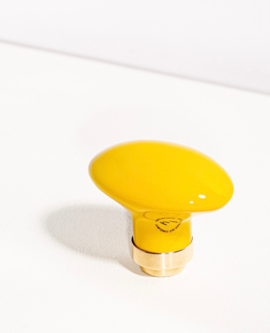 Bouton de porte en porcelaine Joy jaune