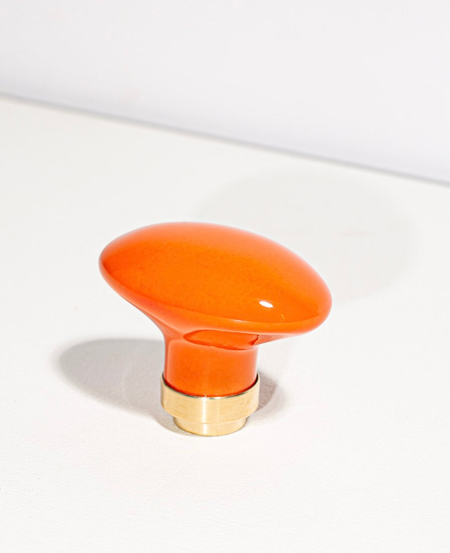 Bouton de porte en porcelaine Joy orange