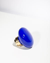 Bouton de porte rond en porcelaine bleu vif