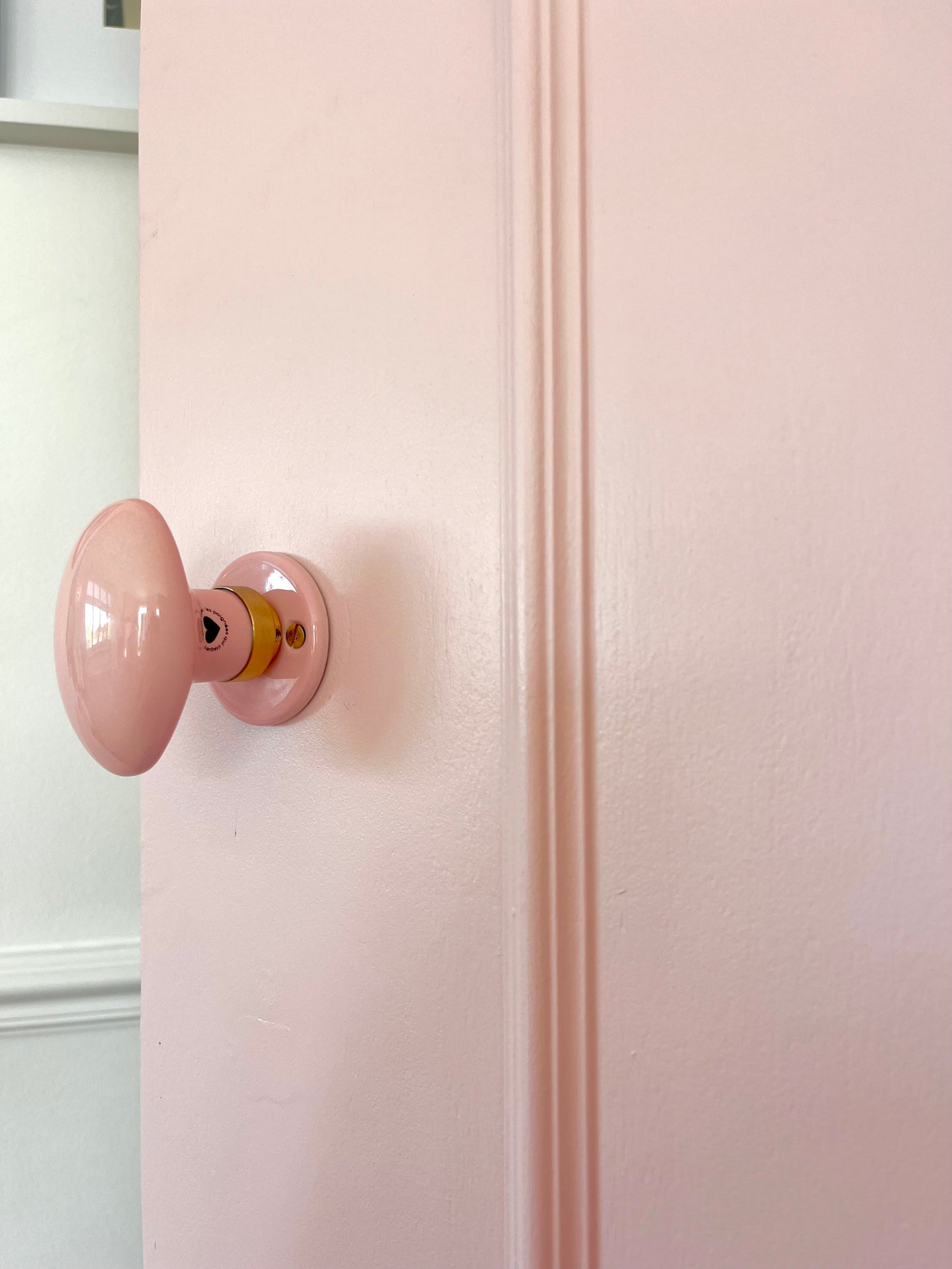 Bouton de porte en porcelaine Vieux rose