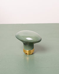 Bouton de porte ovale en porcelaine Vert Kaki