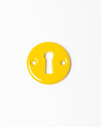 Rosaces de fermeture en porcelaine Joy jaune