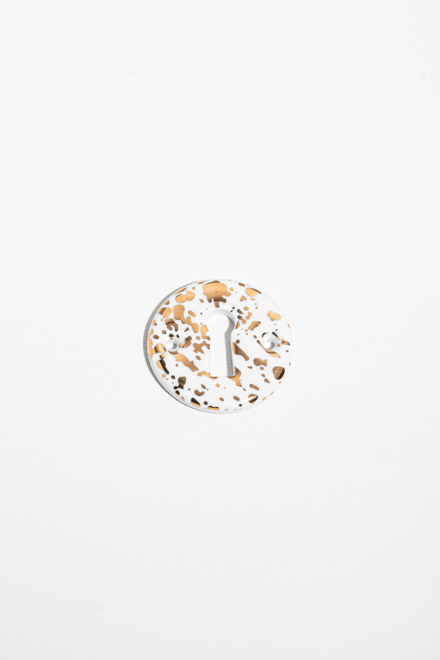 Rosaces de fermeture clé en porcelaine Meta Averse Platine et Or
