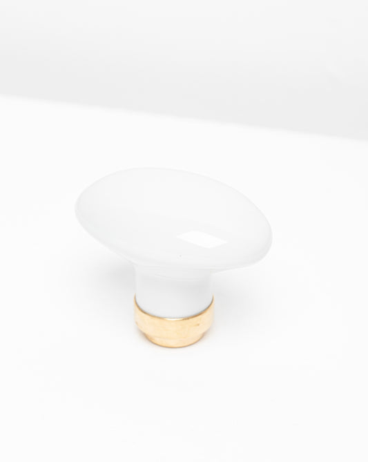 Bouton de porte ovale en porcelaine blanc