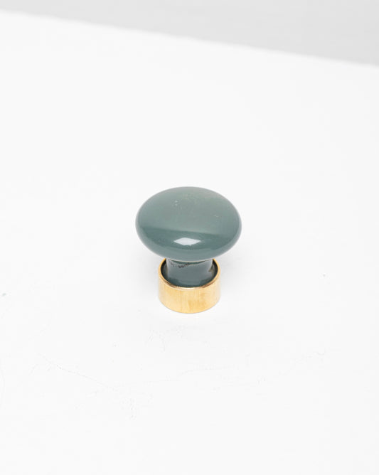 Bouton de meuble en porcelaine Vert Kaki
