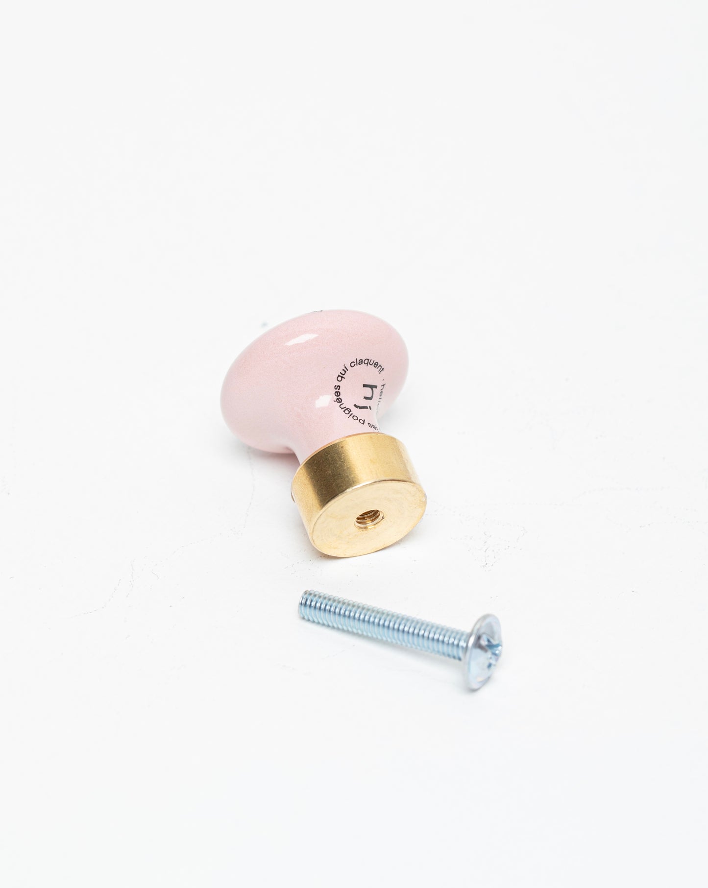 Bouton de meuble en porcelaine Vieux Rose