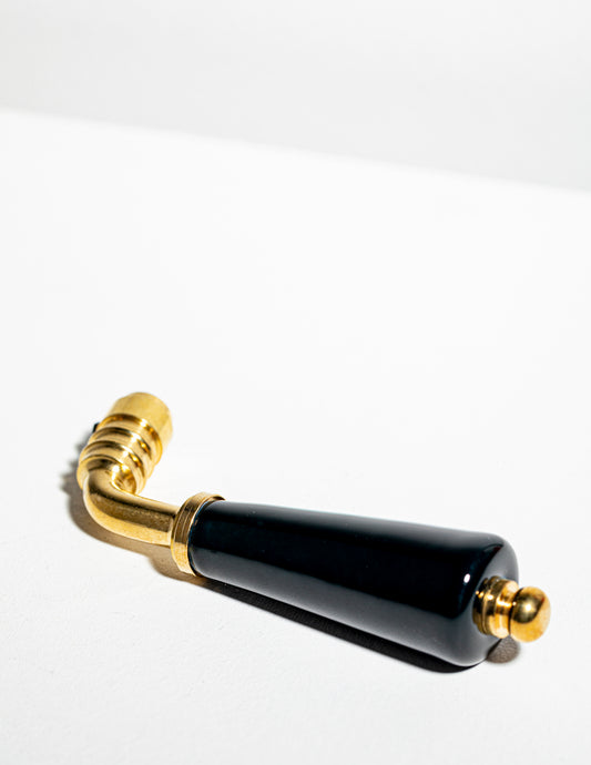 Poignée de porte béquille en porcelaine noir brillant