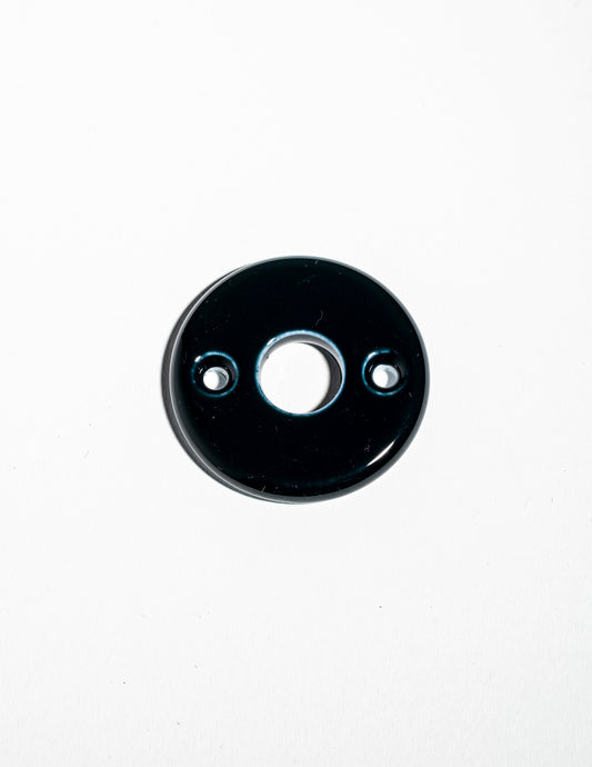 Rosace de poignée en porcelaine noir brillant