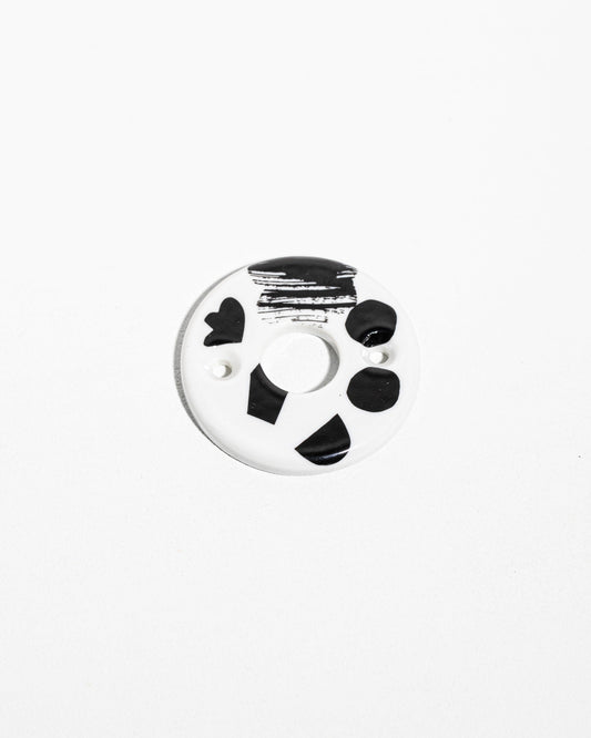 Rosace de poignée en porcelaine Collage Noir