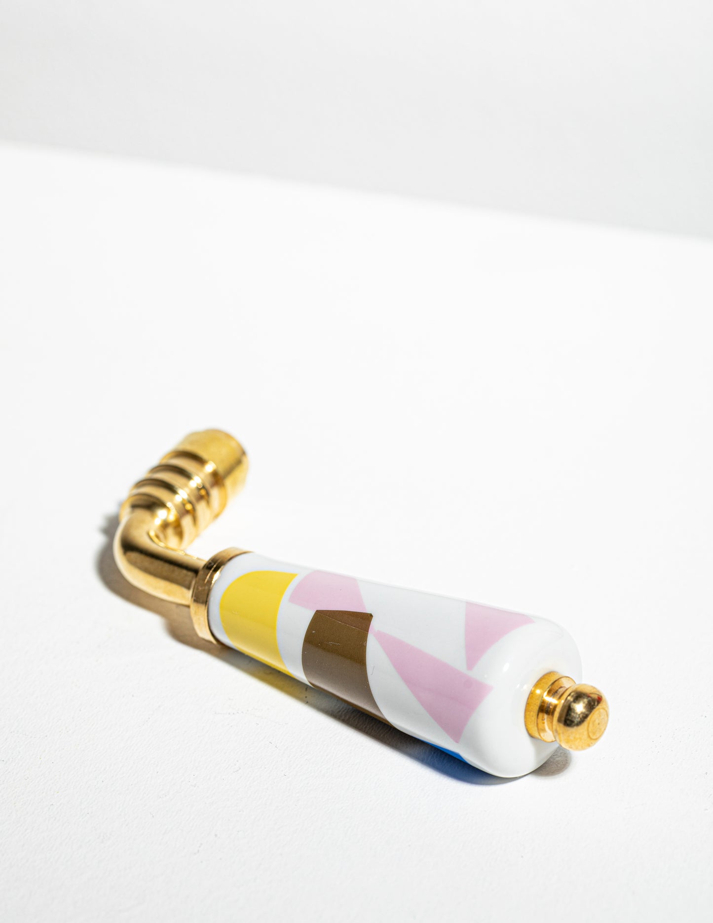 Poignée de porte béquille en porcelaine Collage Couleur