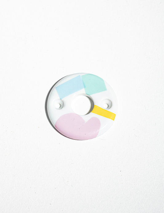 Rosace de poignée en porcelaine Collage Couleur