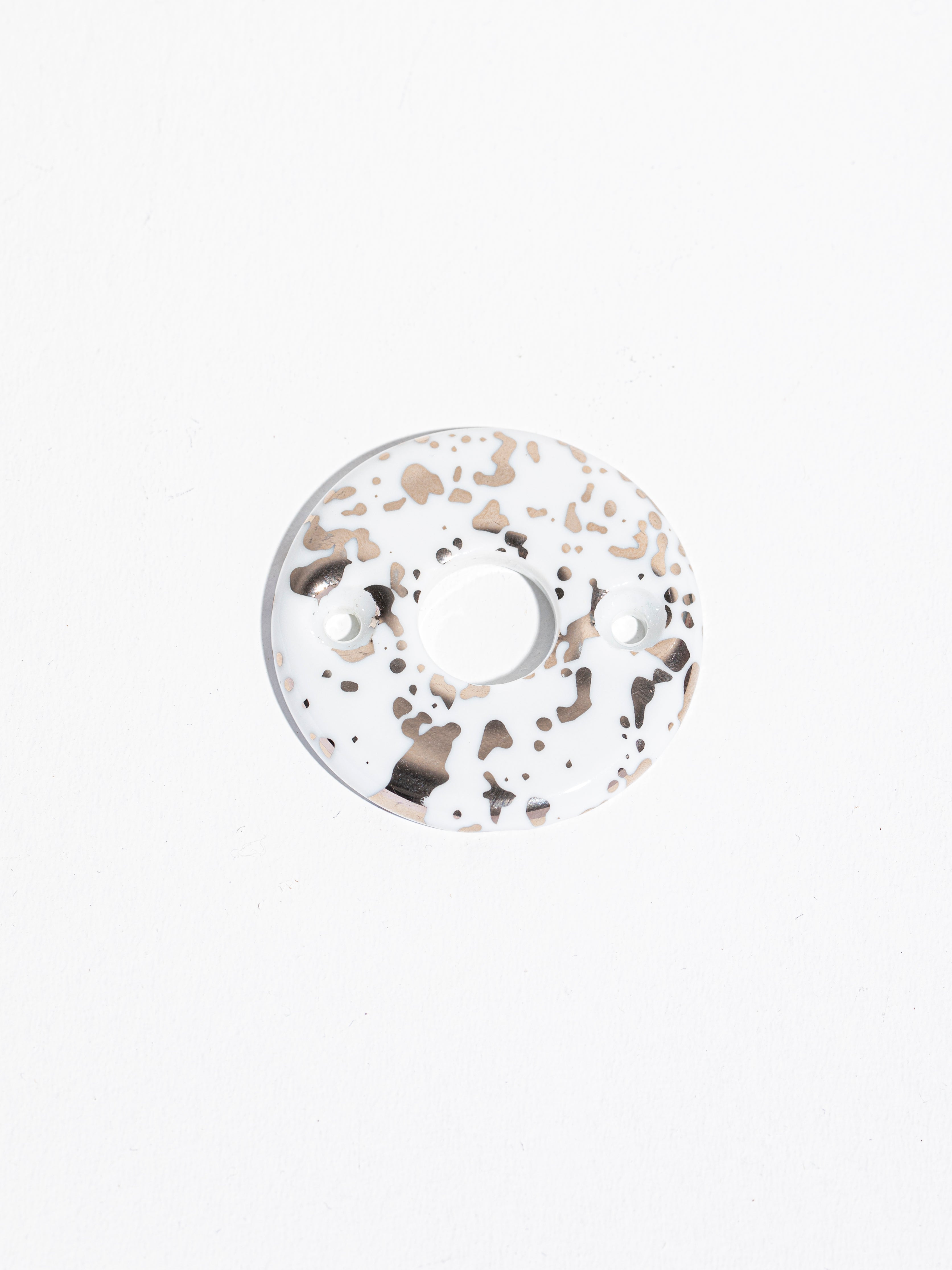 Rosace de poignée en porcelaine Meta Averse Platine et Or – hello jacques